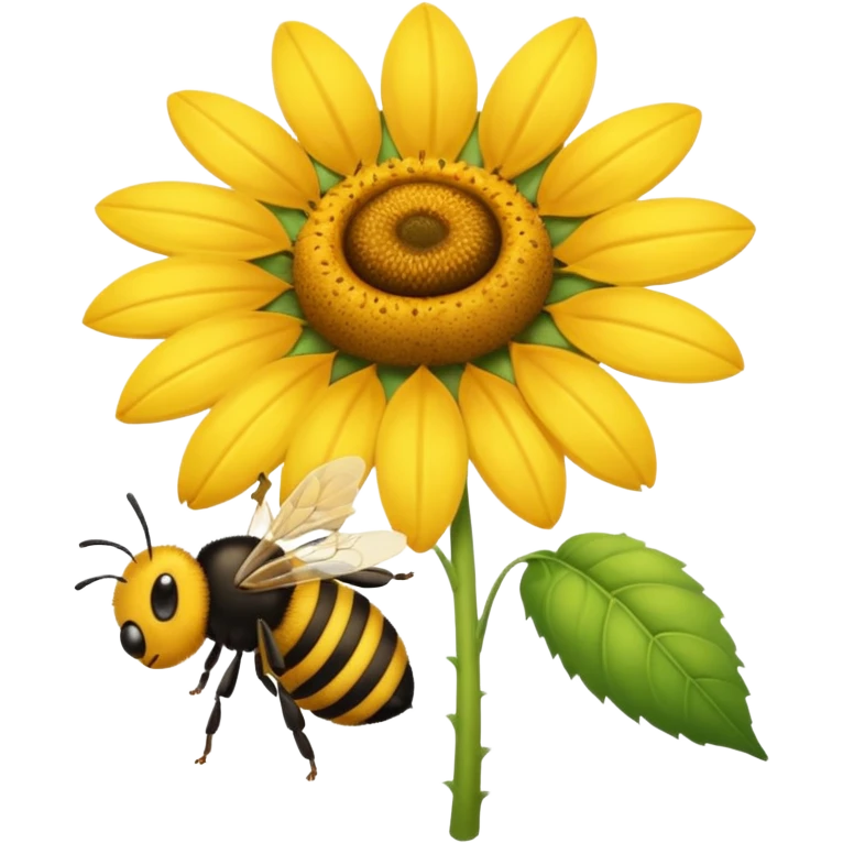  girasol y una aveja grande emoji