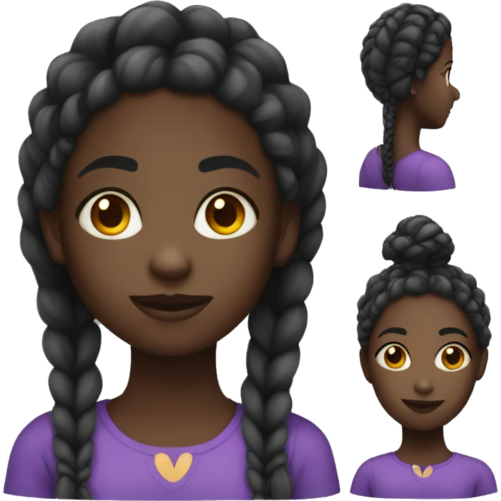 darkskin girl with braids emoji