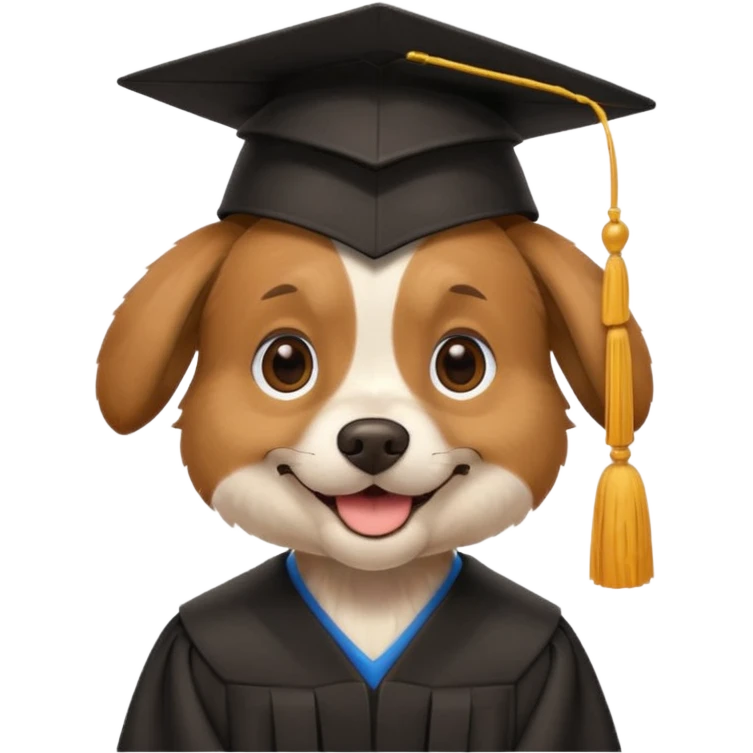 graduating cap dog emoji