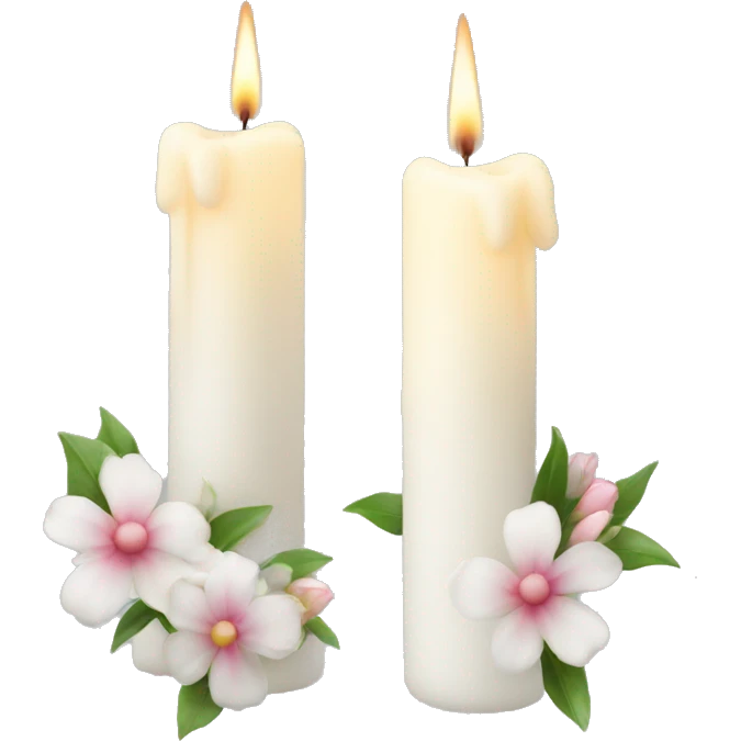 Candles white and with flowers emoji