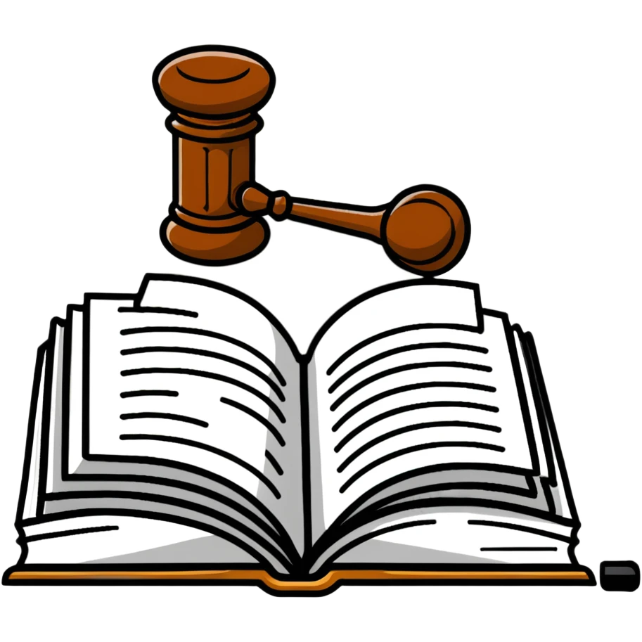 Law book with gavel emoji