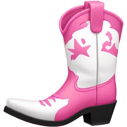 pink and white cowboy boots  emoji