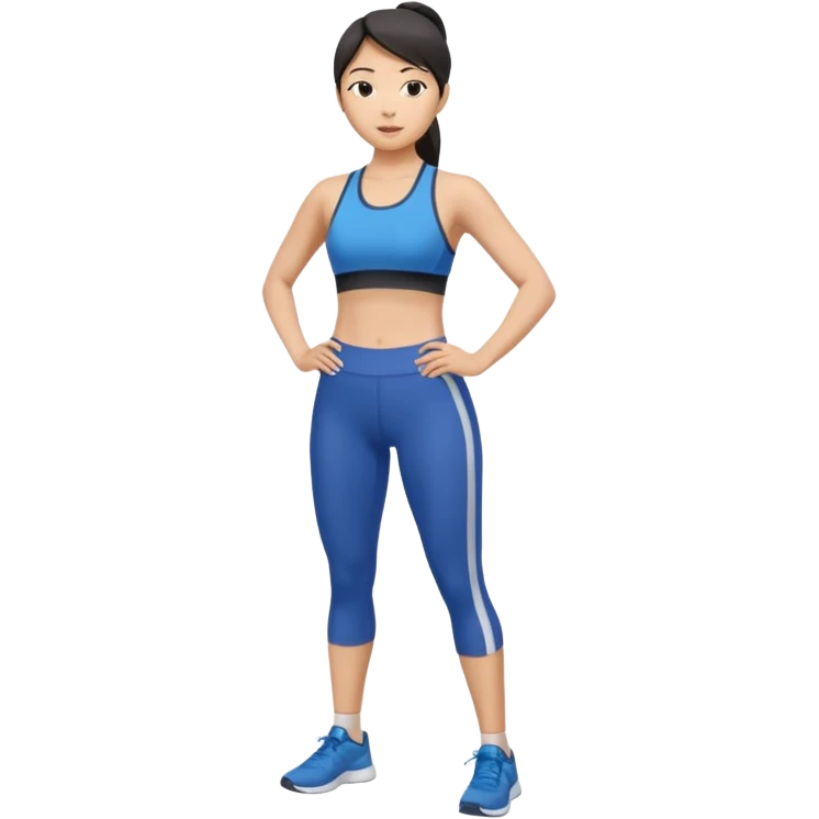 Asian women shining confident full body silm work out emoji