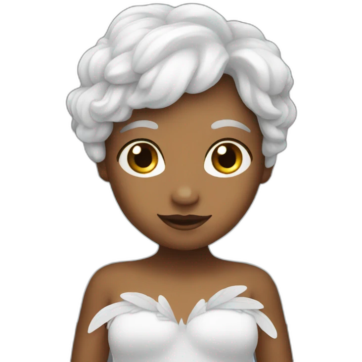 Fairy with white wings with flashes emoji