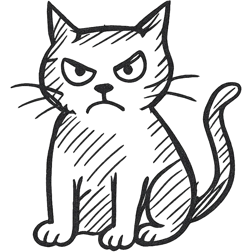angry black cat emoji