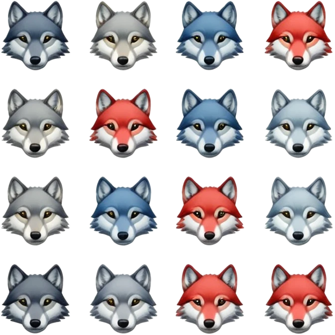 kick platformu için 13 adet abonelik rozeti oluşturur musun kurt motifli emoji