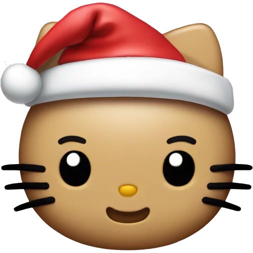 Hello kitty head wearing a Santa hat emoji