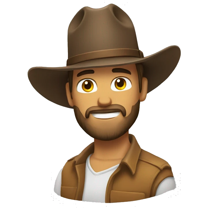 bearded man in cowboy hat riding horse emoji