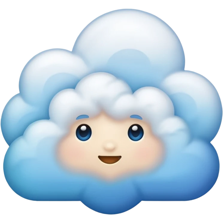 create a realistic emoji showing a cloud with blue gradient emoji