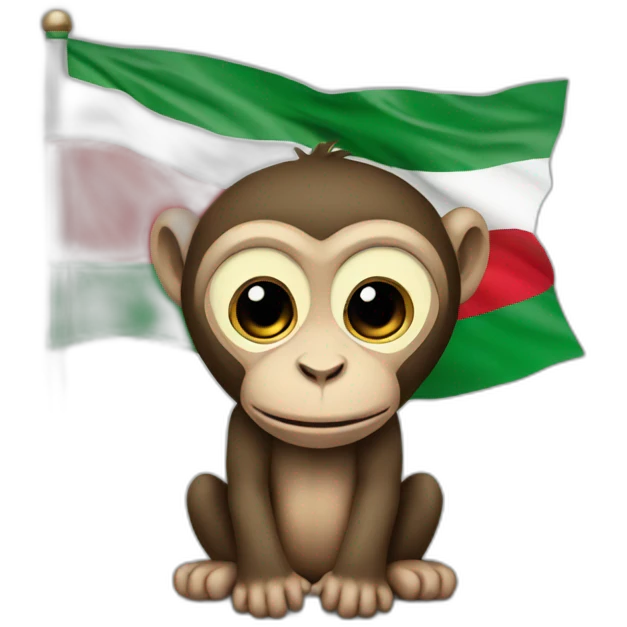 Monkey with palestine flag emoji
