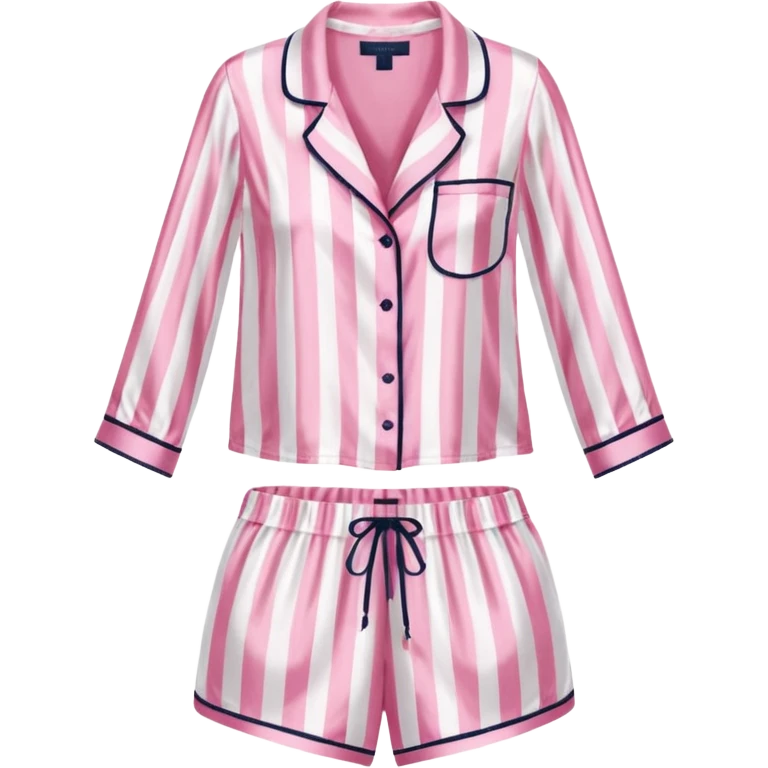 Striped pink and white silk Victoria’s Secret pajama set emoji
