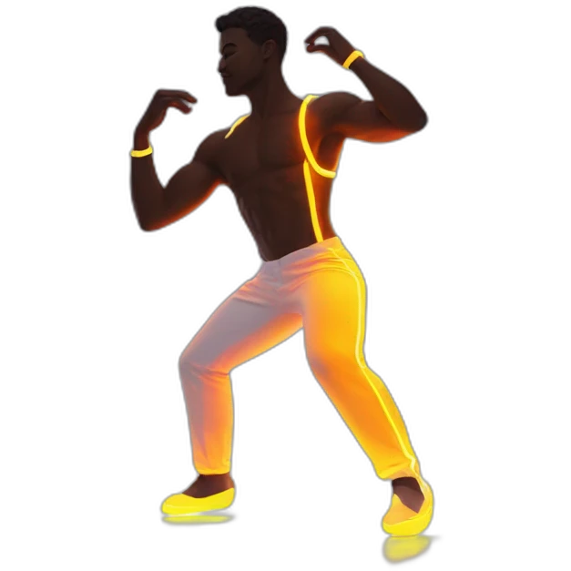  male dancer big booty neon sign style emoji