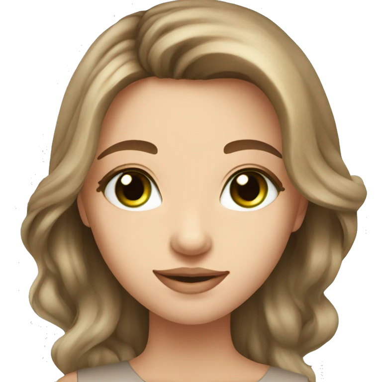 beautiful girl green eyes light brown haie emoji
