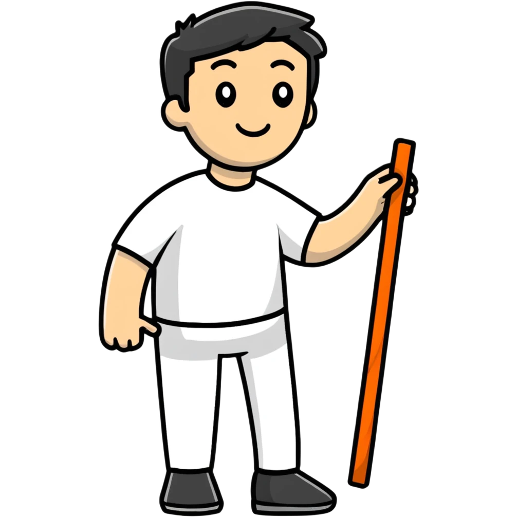 cartoon sticker of a man with a peg leg emoji