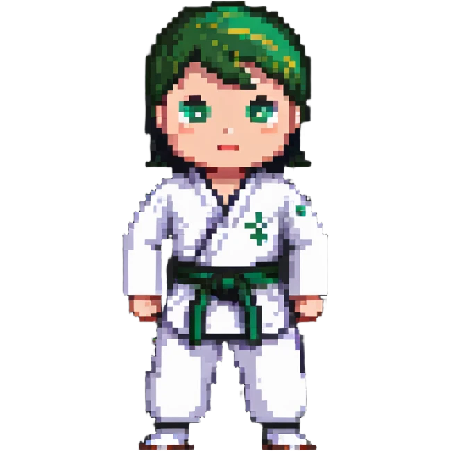 karate costume with green belt emoji