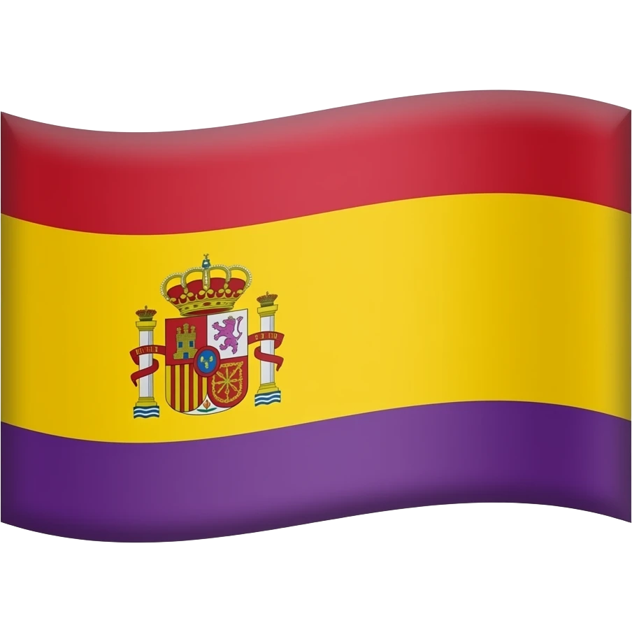 Haz la bamdera española sin el logo y haz con estos colores abajo morado medil amarillo y arriba rojo emoji