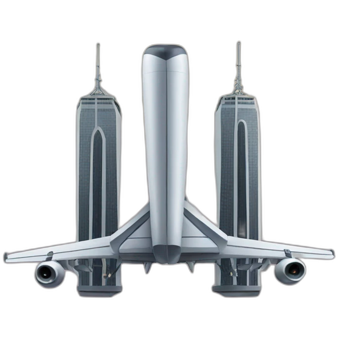 Twin towers airplane emoji
