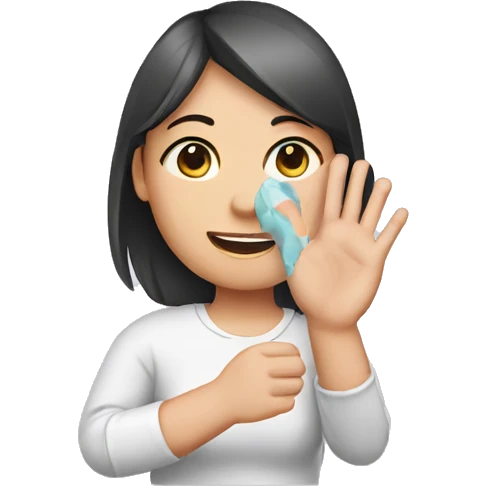 Girl with broken wrist thumb plaster emoji