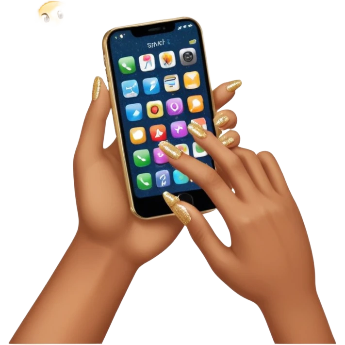 hand putting a phone aside with sparkles emoji