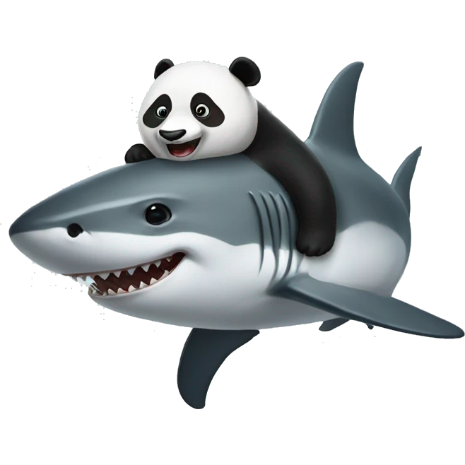 Panda on a shark  emoji