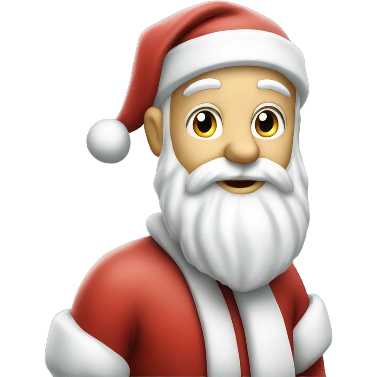 Pale Santa Claus standing by Rudolf emoji