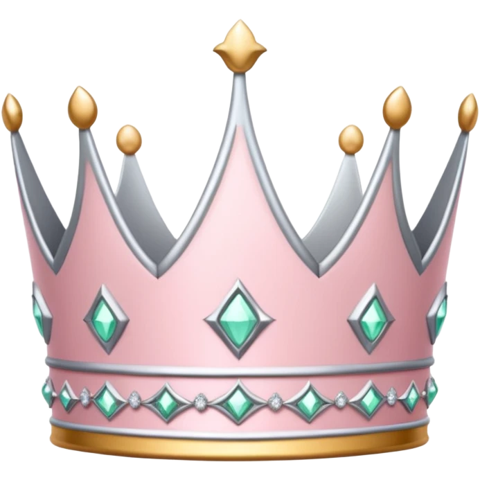 light pink and silver crown emoji