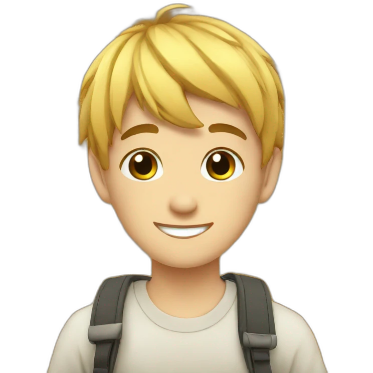 Newyear wishing from cute boy emoji