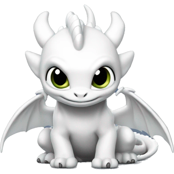 Toothless dragon light fury white emoji