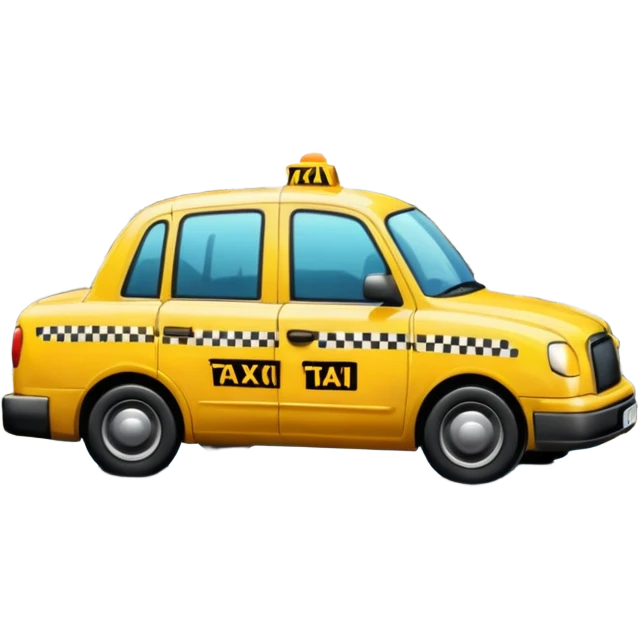 Taxi reflection + puddle, emoji
