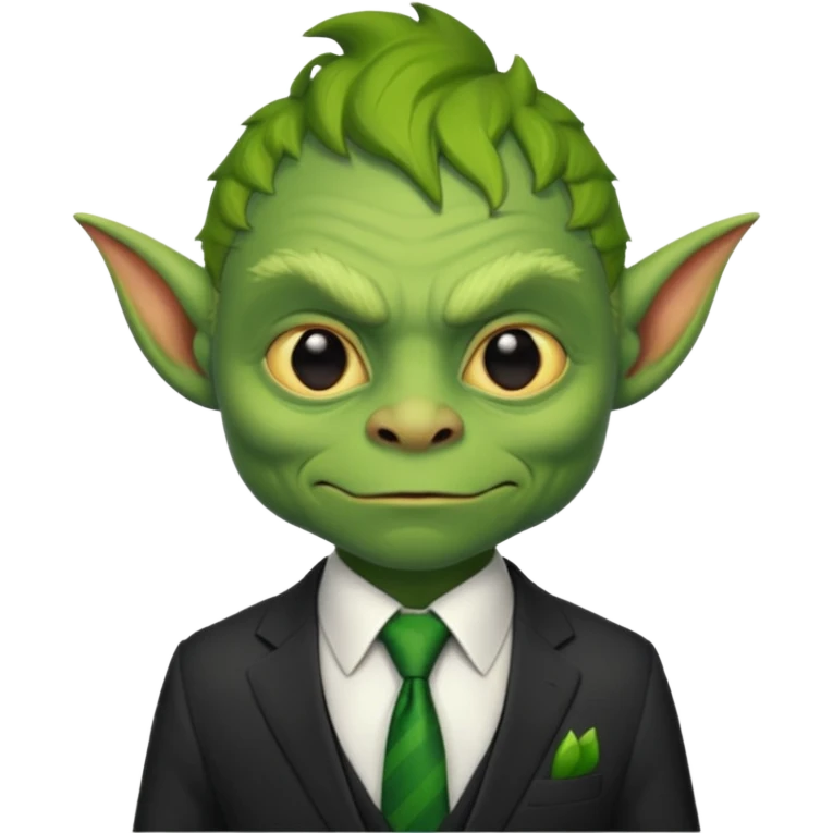 goblin with tie, business emoji