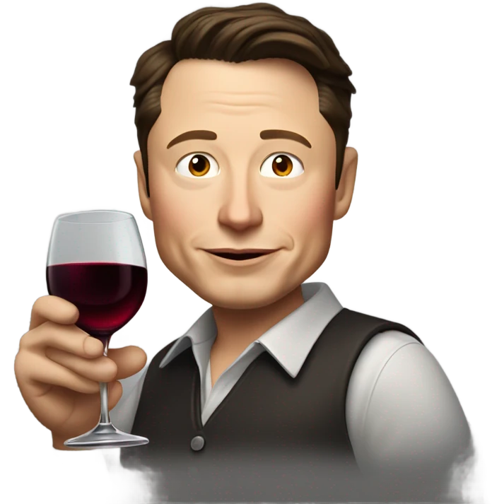 Elon Musk drinking wine emoji