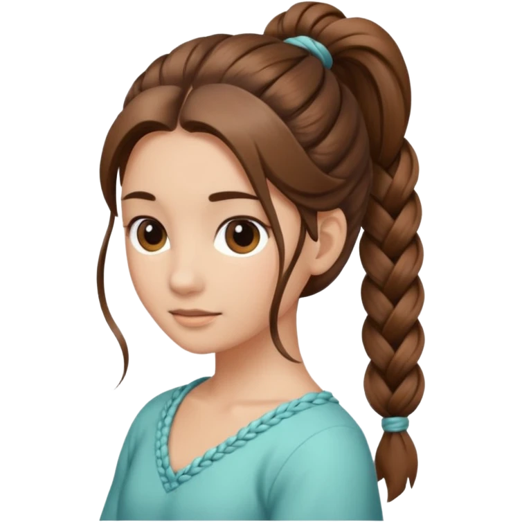 just hair braided hair tail emoji