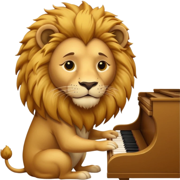 lion playing piano emoji