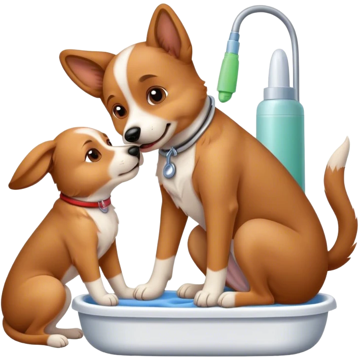 dog getting ear cleaned  emoji