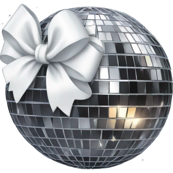 Disco ball with a white bow emoji