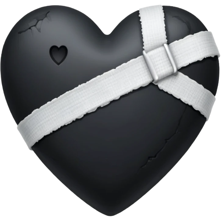 A black heart with bandages  emoji