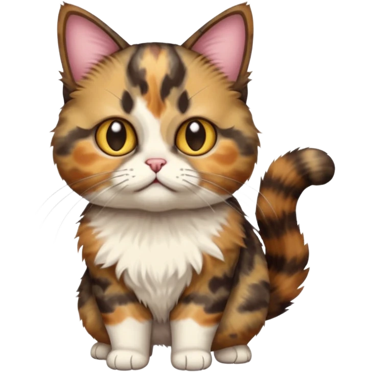Tortie munchkin cat standing emoji