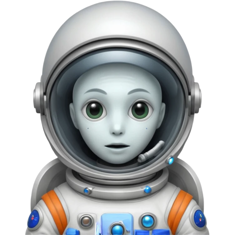 alien Three-eyed white Astronaut emoji