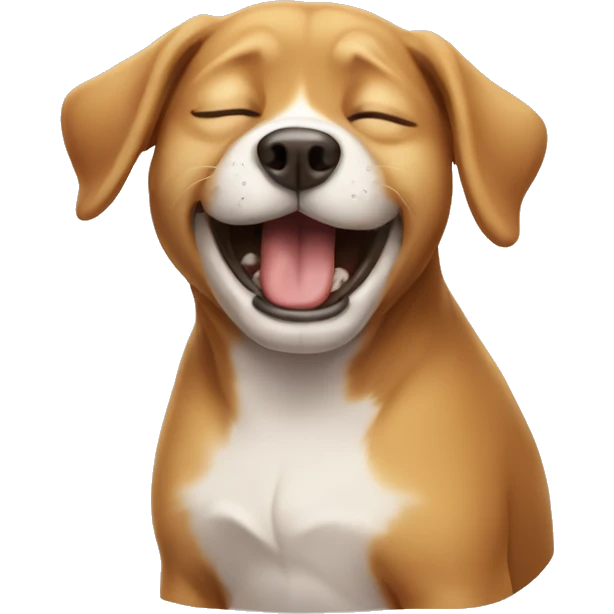 Happy dog crying emoji