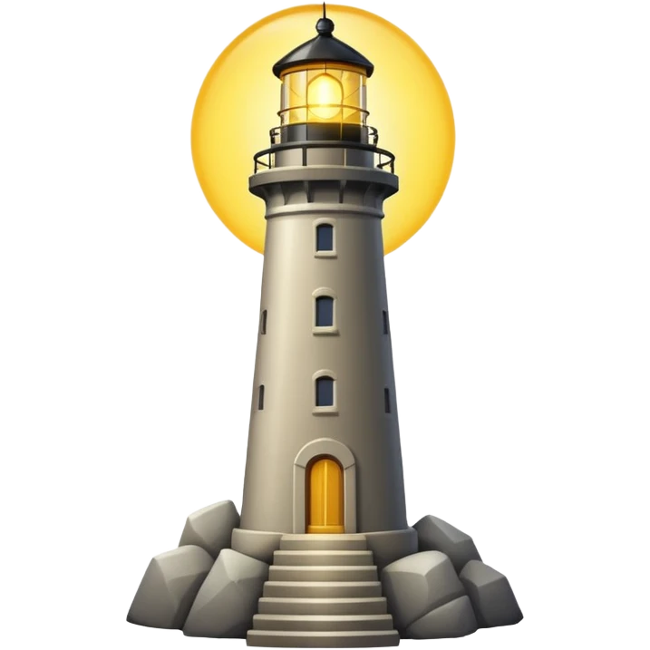 A lighthouse-style tower with a glowing beacon. emoji
