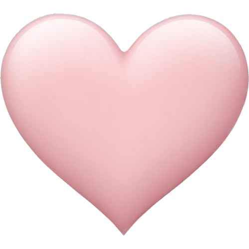 Light pink heart, powder pink shade emoji