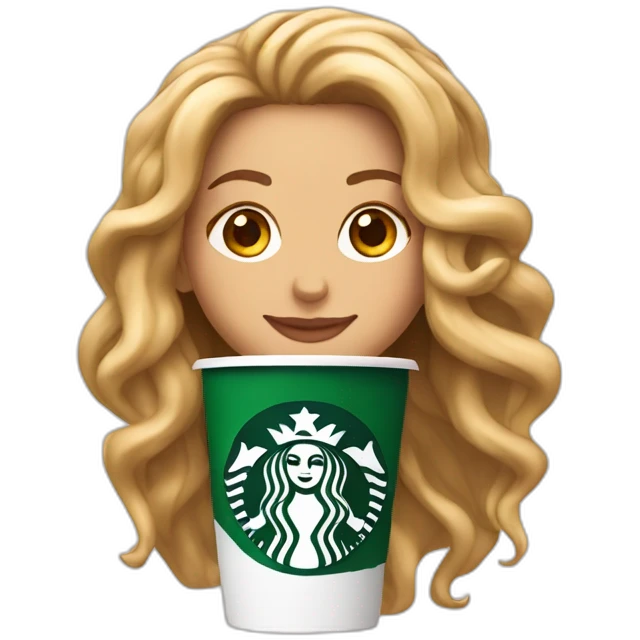 Shakira como el logo de starbucks emoji
