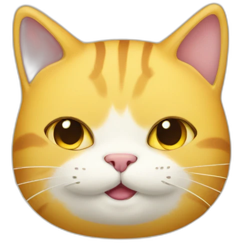 cat smiling fat and yellow emoji