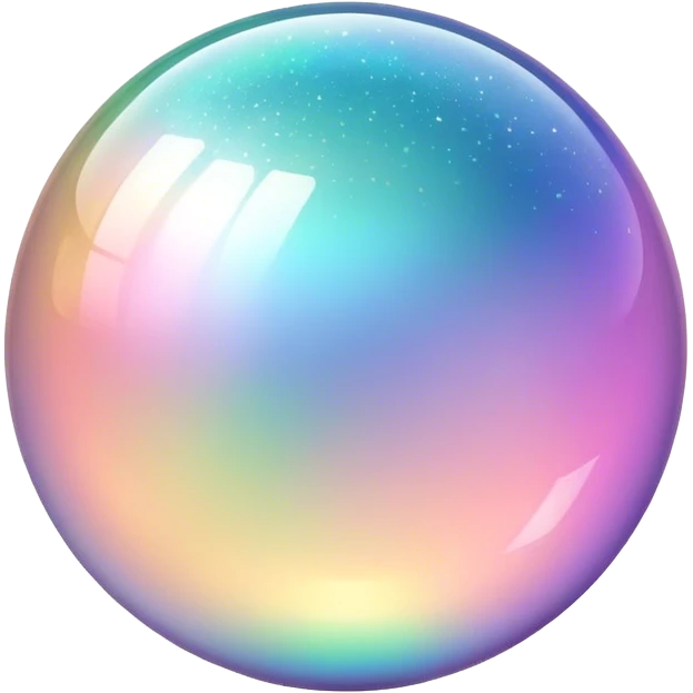 Pastel sparkly glittery iridescent colorful transparent ball sphere orb emoji