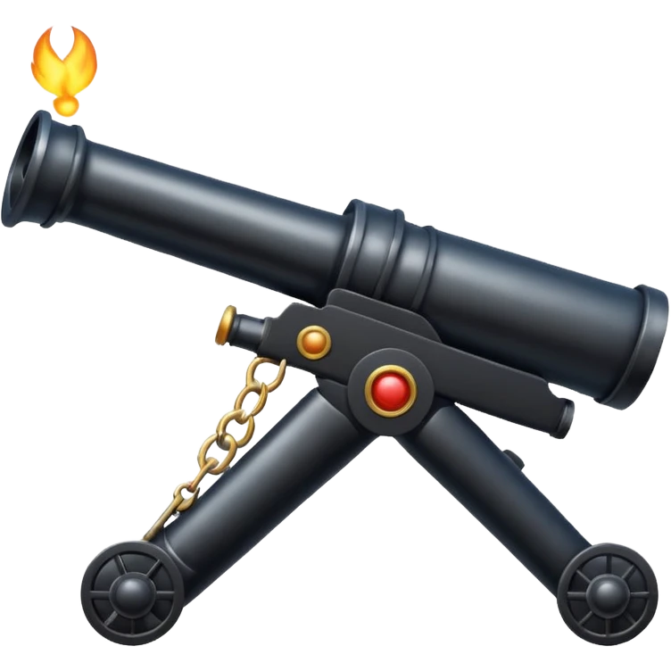 Black Shiny Naval Smoothbore Muzzle-Loading Can emoji