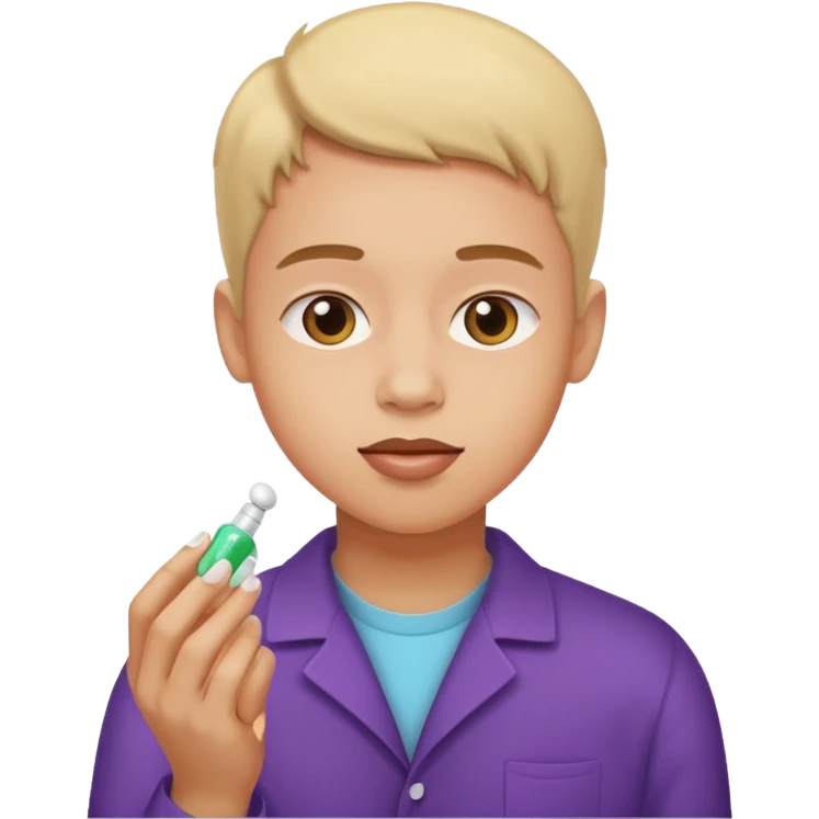 Joven tomando pastilla emoji