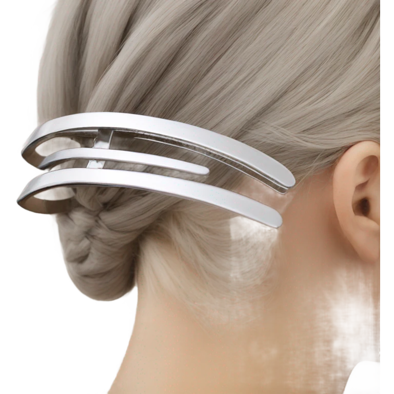 silver hair clip  emoji