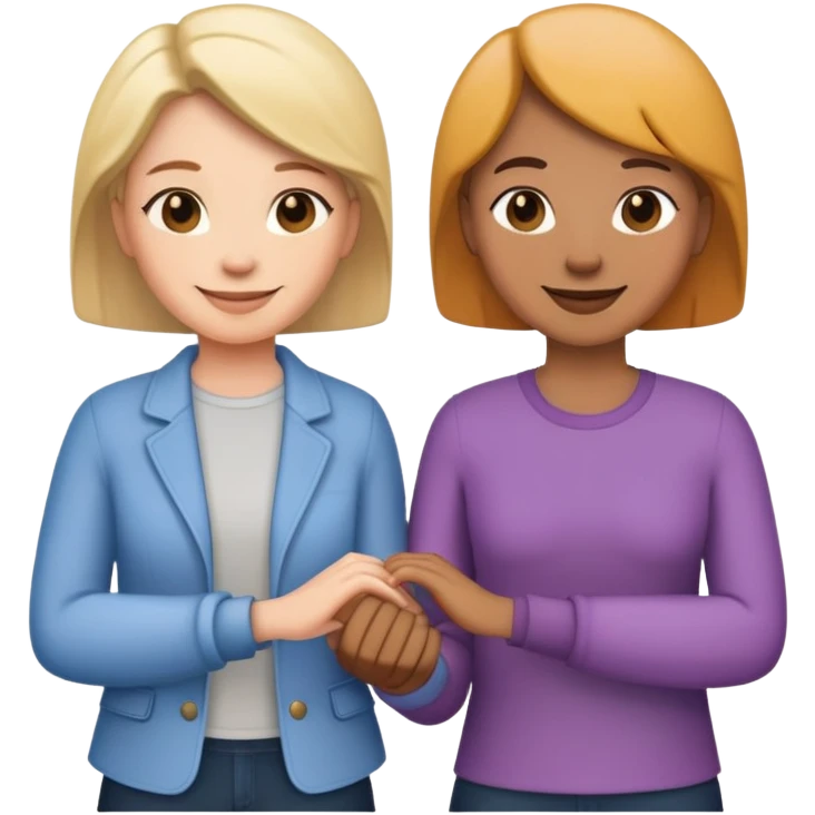 lesbian couple holding hands emoji