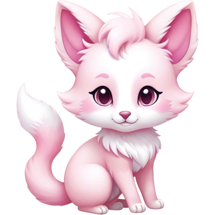 Kawaii bright fantasy ethereal anthro fursona animal with a tufted tail and round ears emoji