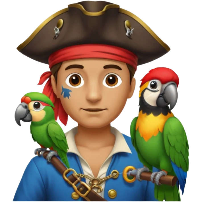 pirate and parrot emoji